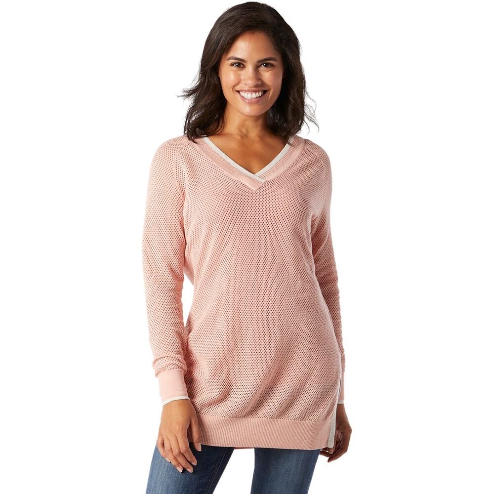 Smart Wool Everyday Exploration Pink Tunic Merino Wool Sweater Sz M